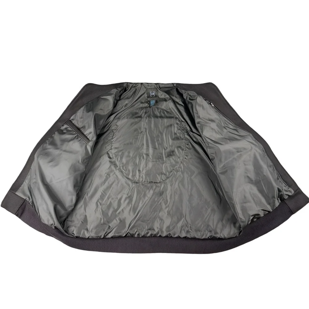 TGI Fridays Leather Wool Varsity Jacket 40th Anniversary Black Tan‎ Large